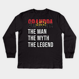 Grand Father Angolan Grandpa The Man The Myth The Legend - Gift for Angolan Dad With Roots From  Angola Kids Long Sleeve T-Shirt